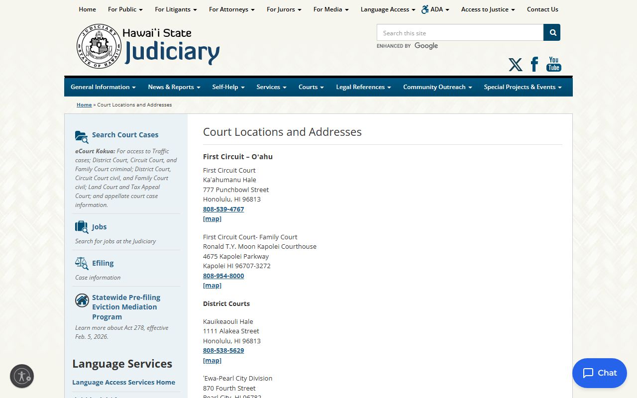 Hilo Civil Court Records Hawaii Judiciary court locations page